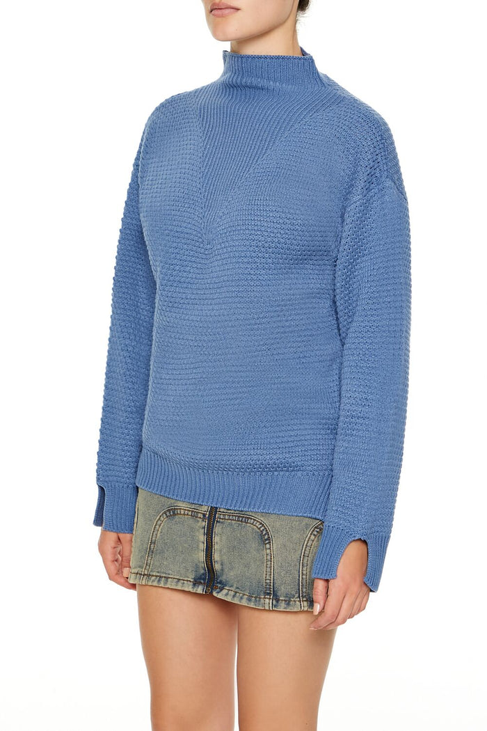 Textured Mock Neck Sweater