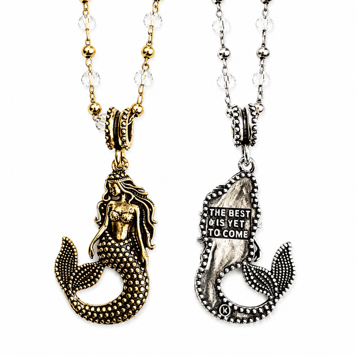 The Best Is Yet To Come Mermaid Crystal Dainty Necklace