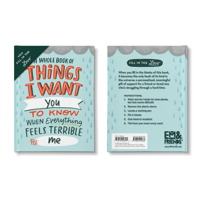 Things I Want / Feels Terrible Fill in the Love Journal