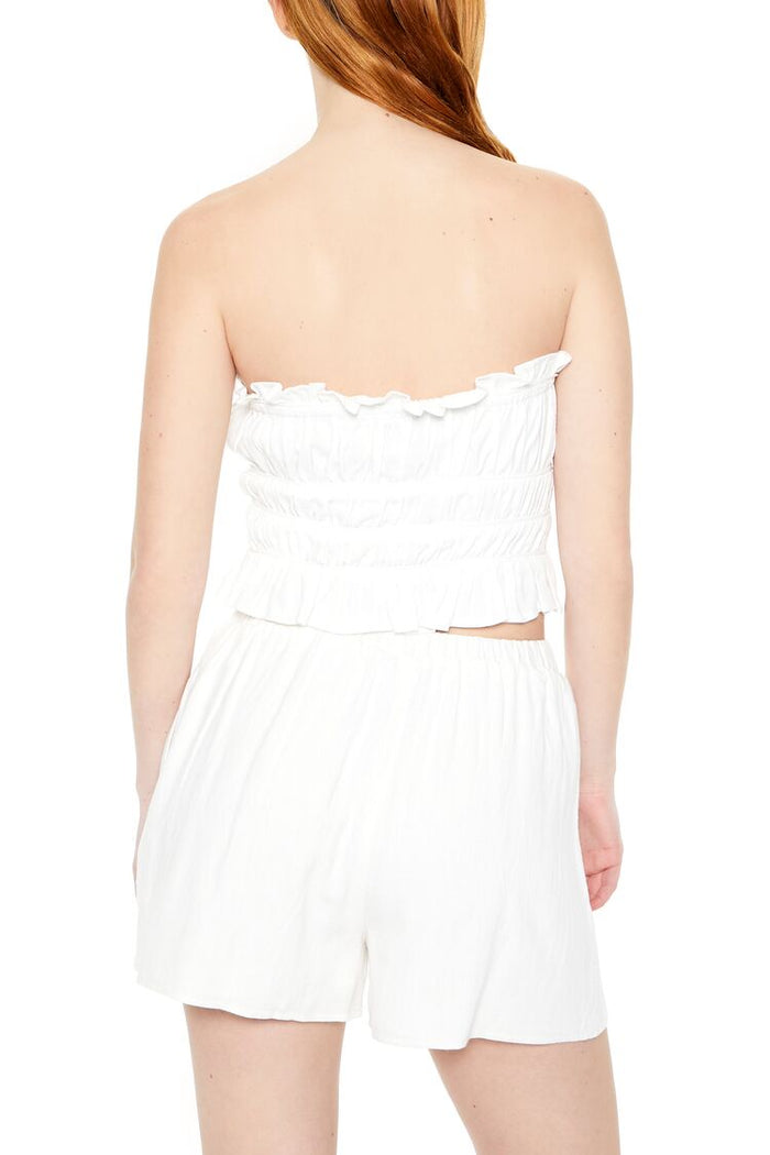 Tiered Ruffle-Trim Tube Top