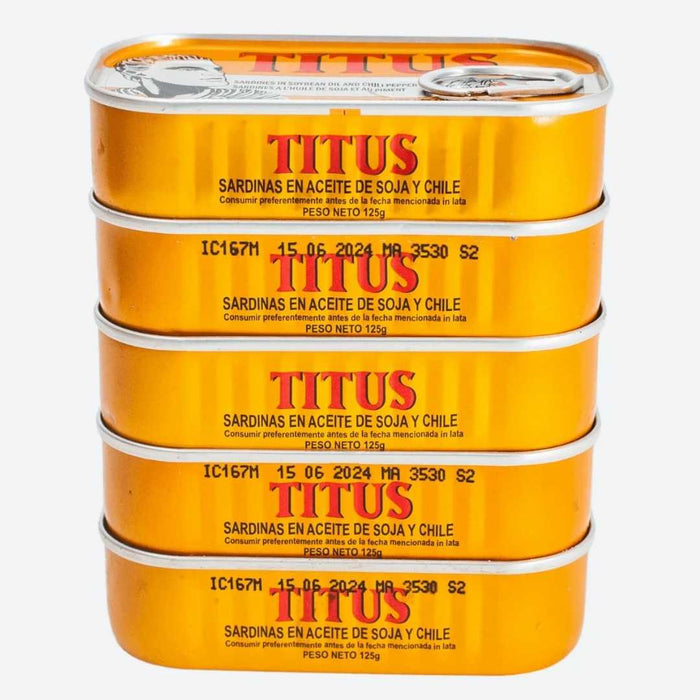 Titus Sardines - Spicy Pack of 5 - Yado African & Caribbean Market
