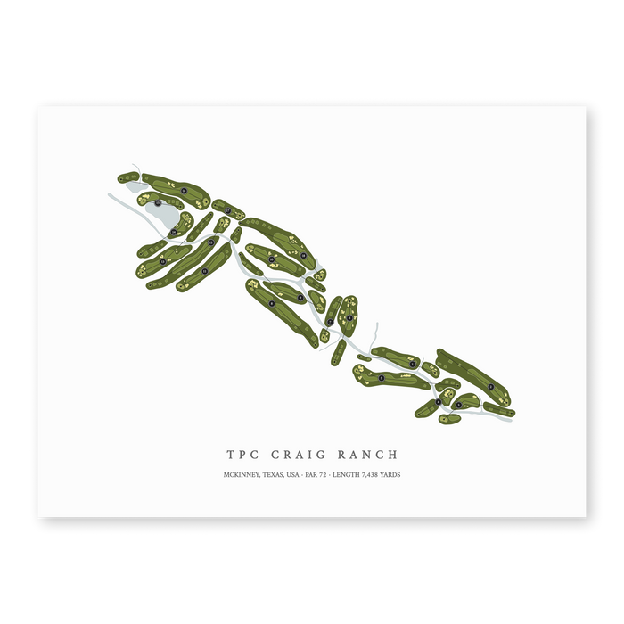 TPC Craig Ranch | Golf Course Map | Unframed