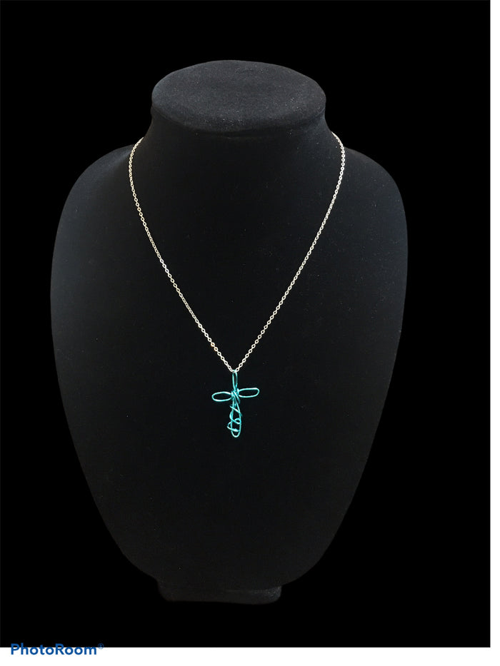 Twisted Wire Cross Necklace