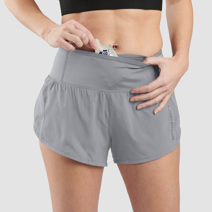 Ultimate Direction Women's Velum Short 2.5"- Gray