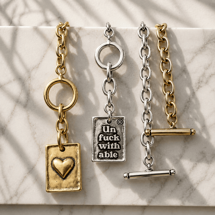 Unf*ckwithable Square Pendant Chain Bracelet
