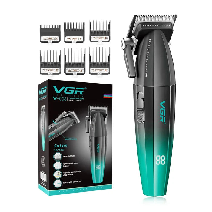 VGR V-003 Professional Hair Clipper For Men, (Black/Green)