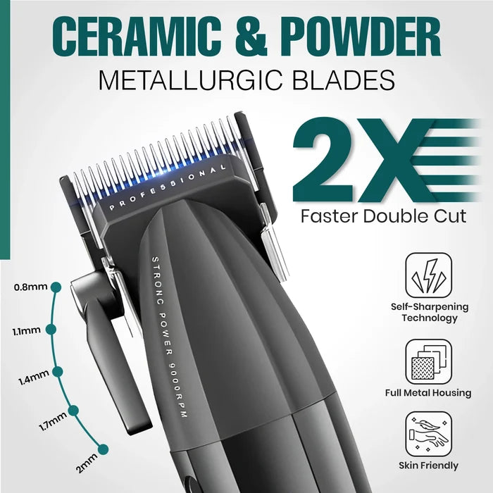 VGR V-003 Professional Hair Clipper For Men, (Black/Green)