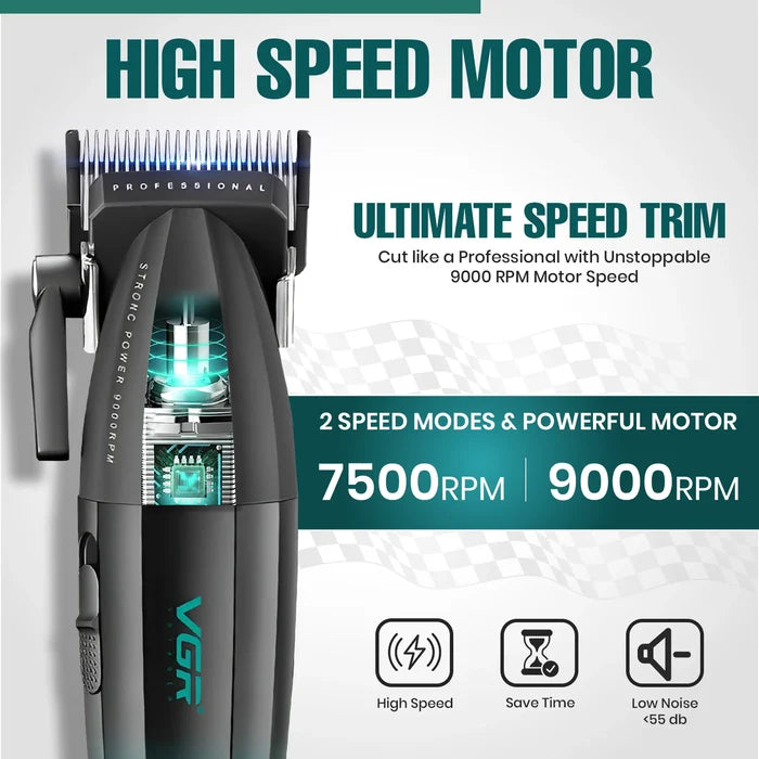 VGR V-003 Professional Hair Clipper For Men, (Black/Green)