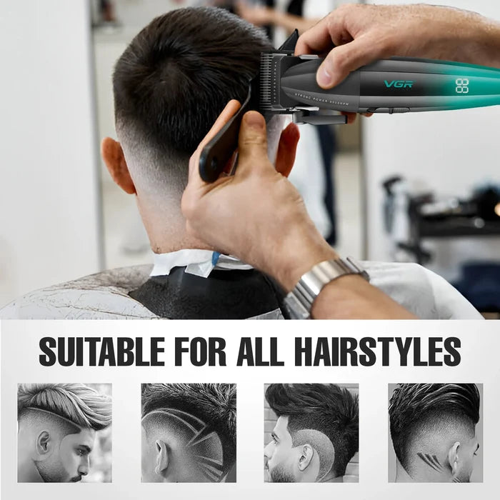 VGR V-003 Professional Hair Clipper For Men, (Black/Green)