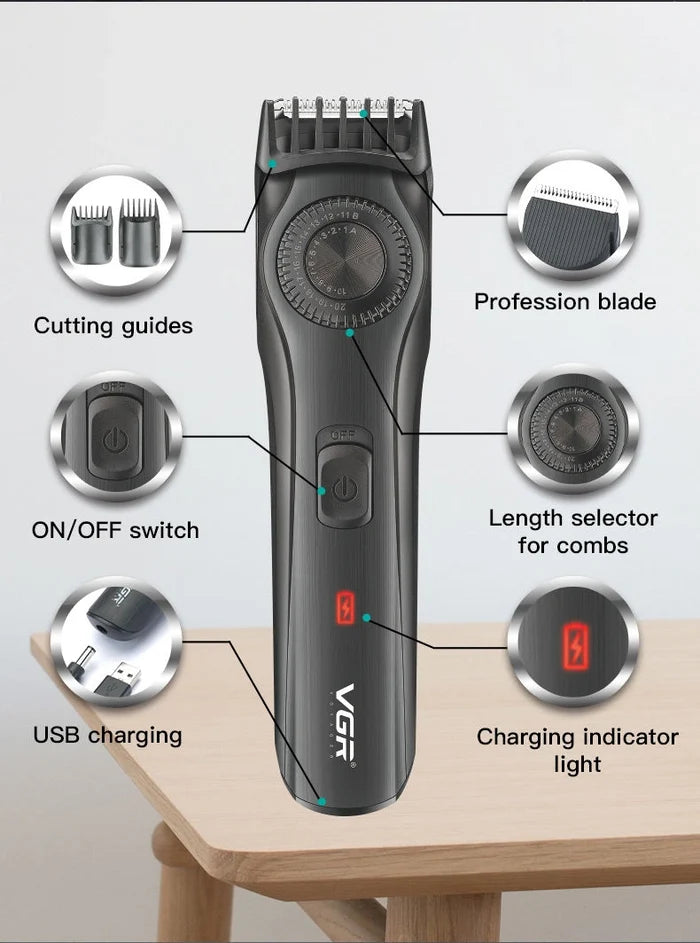VGR V-028B Hair Trimmer For Men, Black