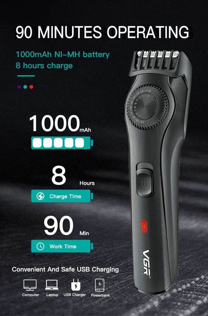 VGR V-028B Hair Trimmer For Men, Black