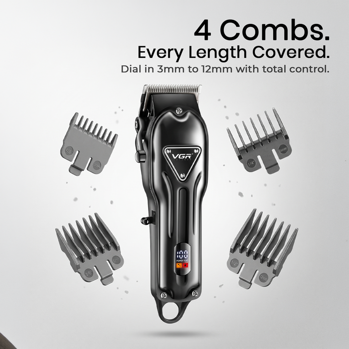 VGR V-051 Professional Hair Clipper For Men with 300 Min Runtime, Black