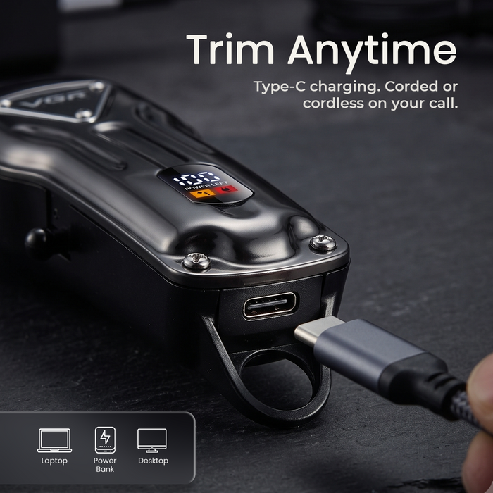 VGR V-051 Professional Hair Clipper For Men with 300 Min Runtime, Black