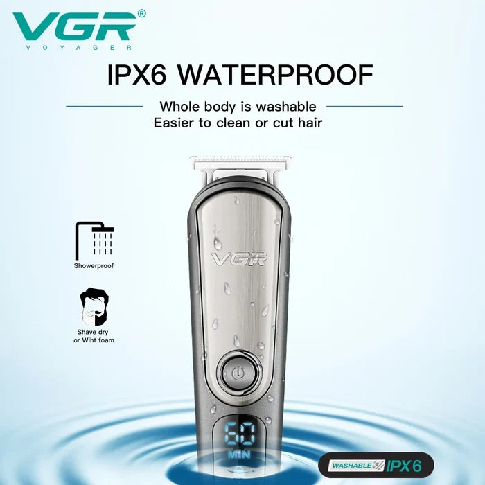 VGR V-105 Professional 5-in-1 Grooming Kit for Men with Led Display, 60 Min Runtime, Black