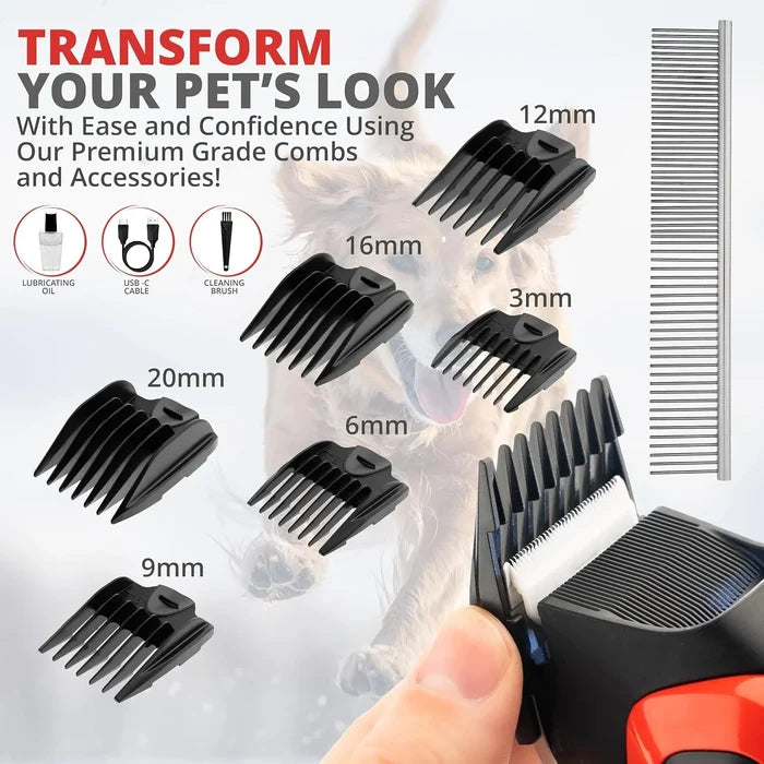 VGR V-208 Professional Pet Clipper for Dogs, Cats & All Animals, Red