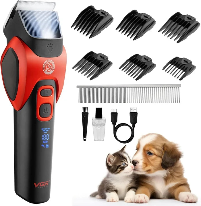 VGR V-208 Professional Pet Clipper for Dogs, Cats & All Animals, Red