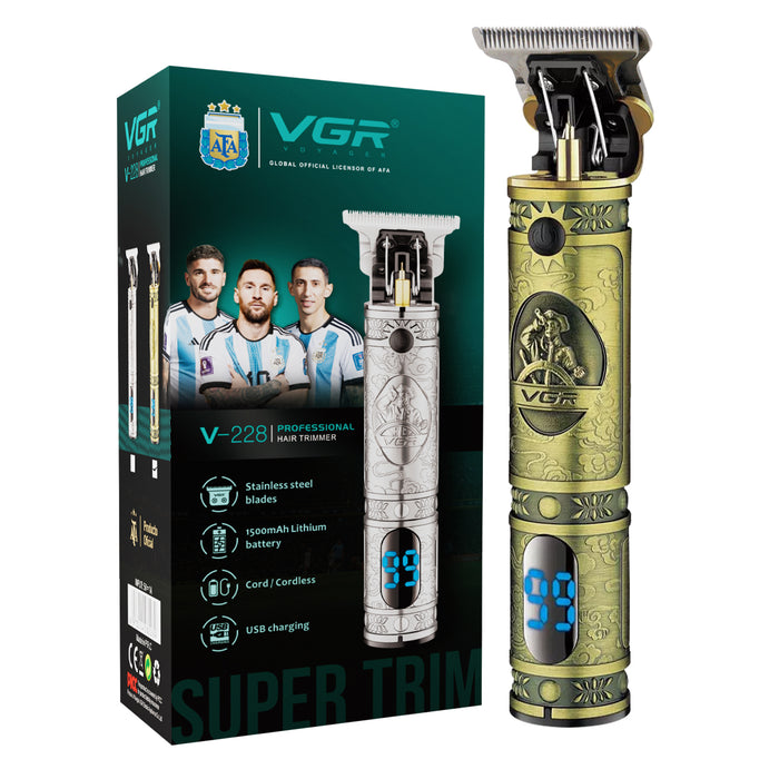 VGR V-228 Professional Hair Trimmer For Men with 180 Min Runtime, Gold