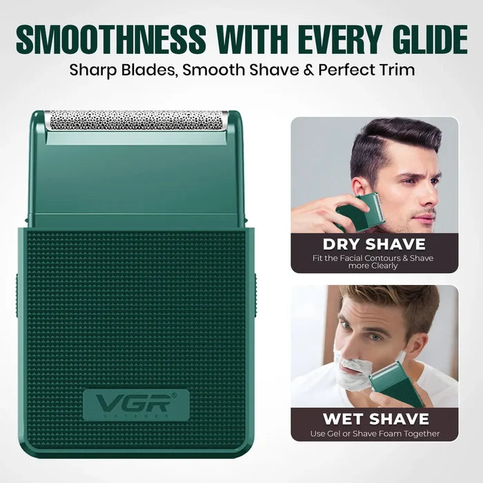 VGR V-376 Professional Pocket Size Shaver For Men, Green