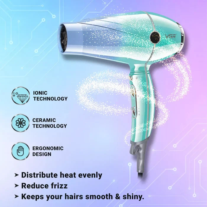 VGR V-452 Hair Dryer For Unisex, Green