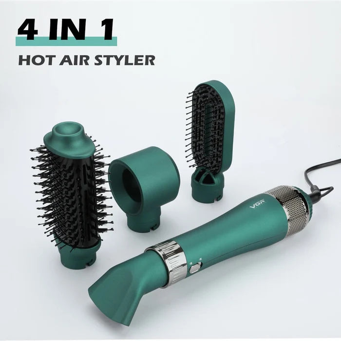 Style, curl, wave, and dry your hair with the VGR V-493 4-in-1 Hot Air Styler for Women. Professional results at home with easy-to-use attachments.