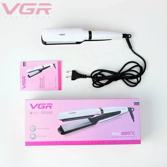 VGR V-511 Professional Hair Straightener For Women with Ceramic Plates, LED Display, White