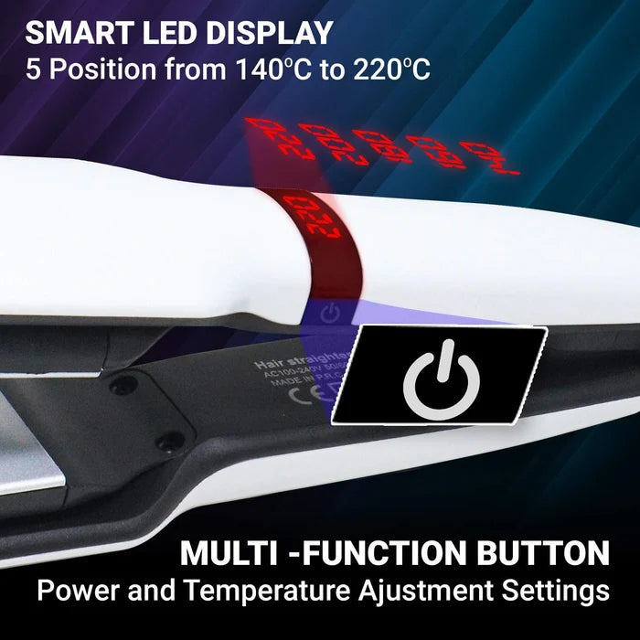 VGR V-511 Professional Hair Straightener For Women with Ceramic Plates, LED Display, White