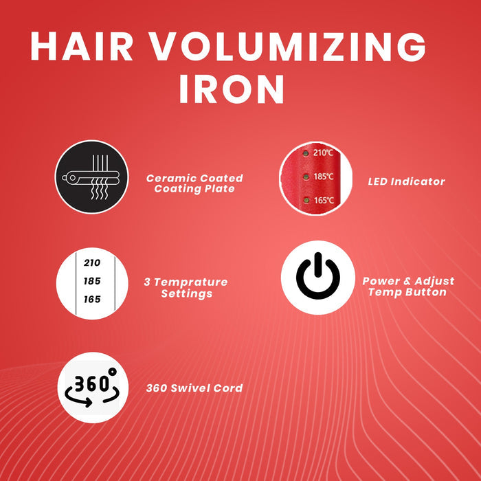 VGR V-531 Hair Volumizer 165°C to 210°C Heat Producer For Women, Red