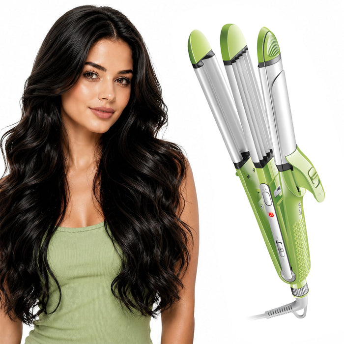 VGR V-569 Professional 4 In 1 Hair Beauty Styler, Straightener, Curler, Crimper, Waver (Green)