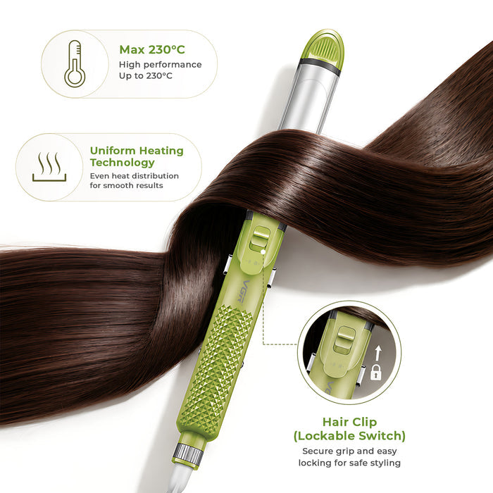VGR V-569 Professional 4 In 1 Hair Beauty Styler, Straightener, Curler, Crimper, Waver (Green)