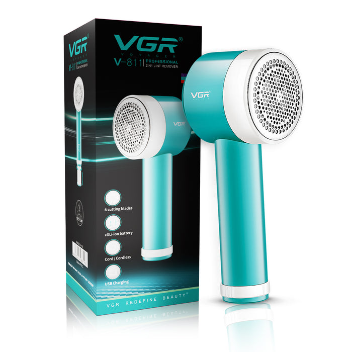 VGR V-811 Professional 2-in-1 Lint Remover, 90 Min Runtime, Green