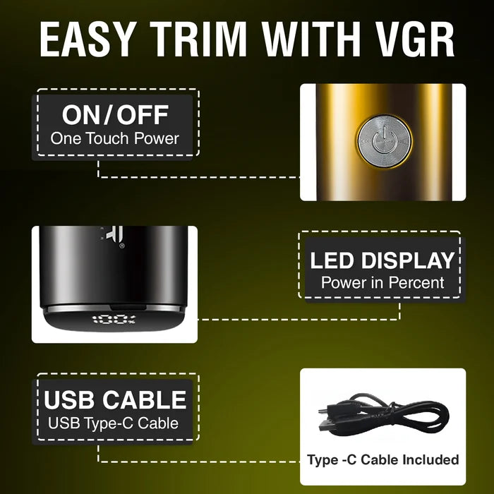 VGR V-986 Professional T-Blade Hair Trimmer – Sharp, Durable Blades for Precise Haircuts and Styles