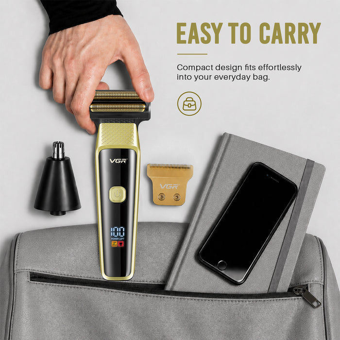 VGR VL-366 Limited Edition Professional 3 in 1 Grooming Kit, (Gold)