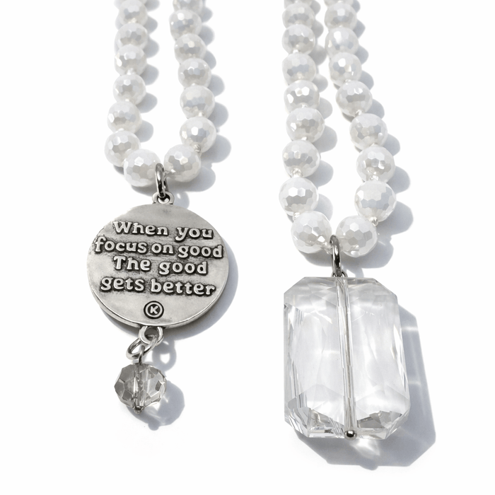 When You Focus on the Good Mandala Crystal Necklace