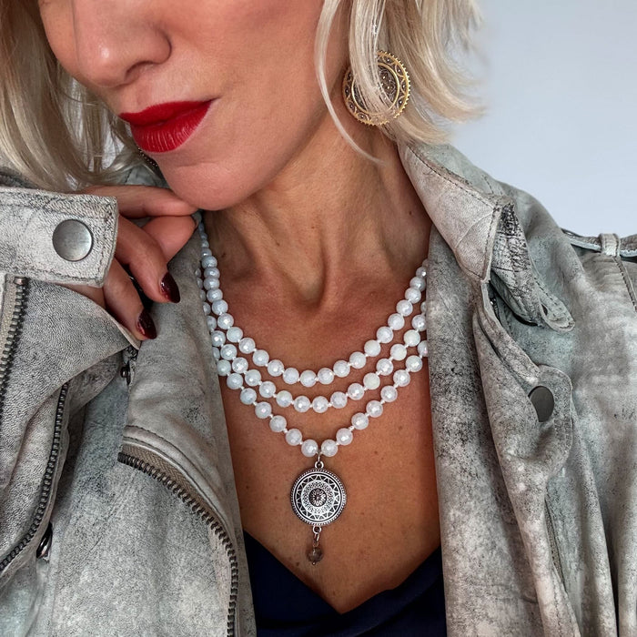 When You Focus on the Good Mandala Crystal Necklace