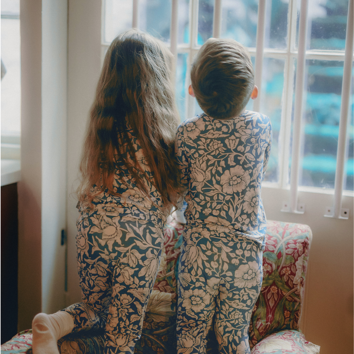 William Morris Children's PJ Set Mallow Blue