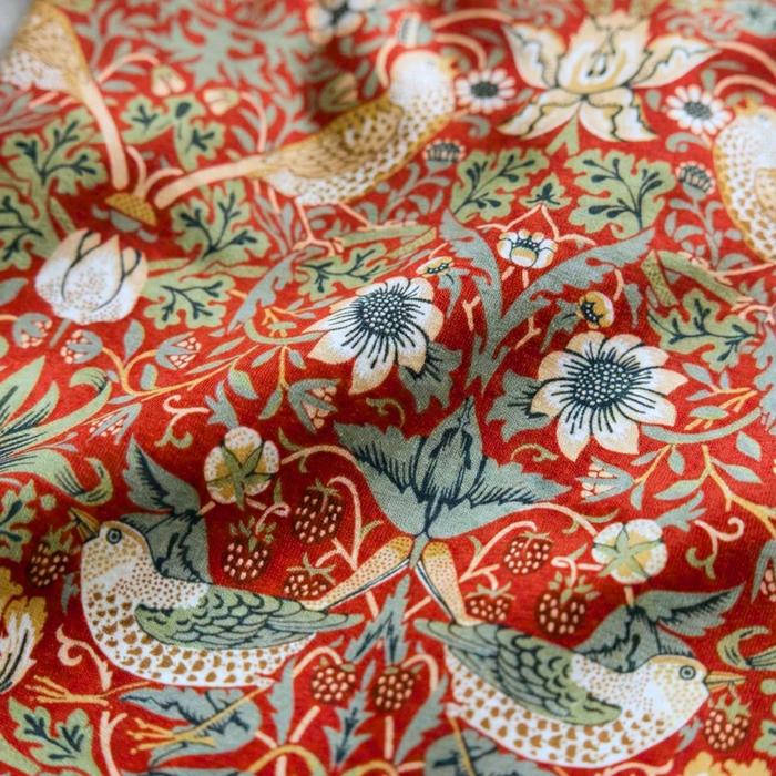 William Morris Children's PJ Set Strawberry Thief Red