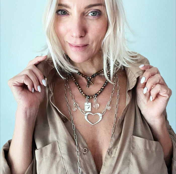 Woke Up Sexy As Hell Again Heart Crystal Boho Wrap Bracelet/Necklace