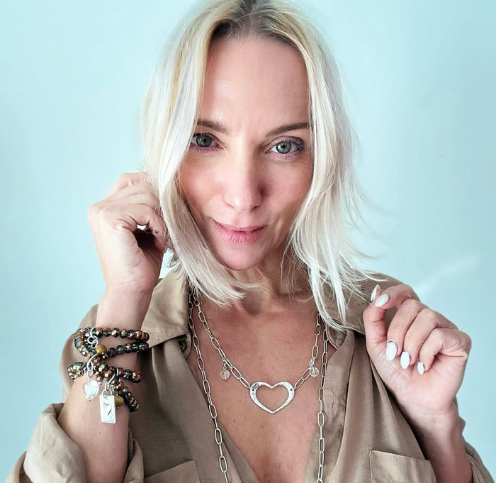 Woke Up Sexy As Hell Again Heart Crystal Boho Wrap Bracelet/Necklace