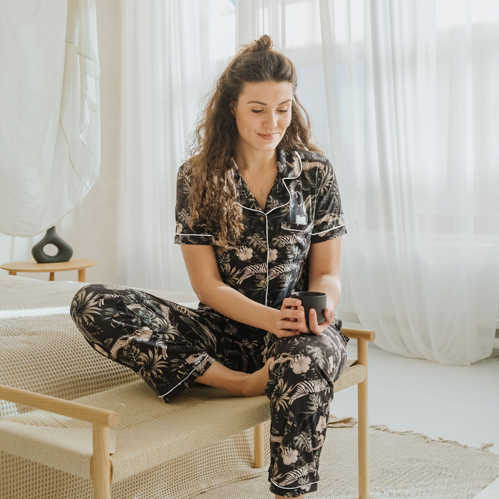 Women's Bamboo Pyjama Long Set - Zebra