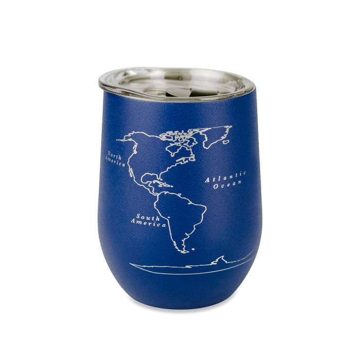 World Map 12 oz Insulated Wine Tumbler