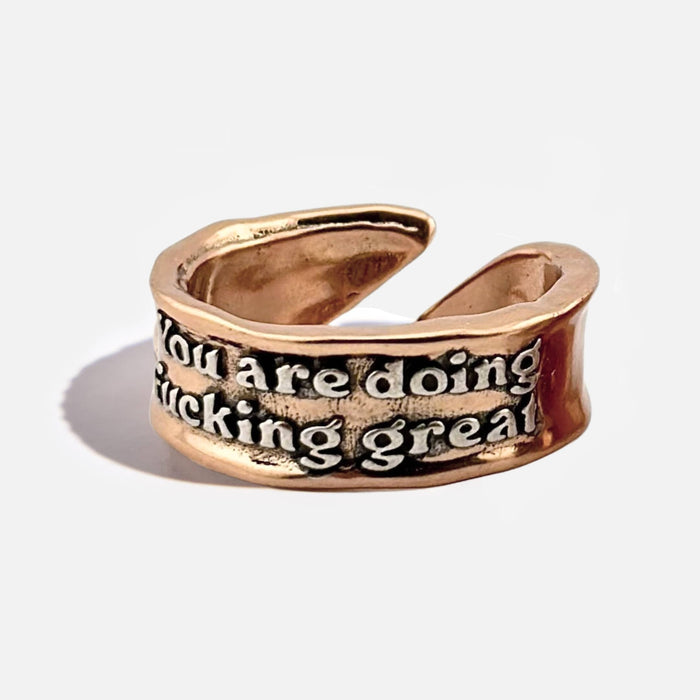 You Are Doing F*cking Great Remember Adjustable Ring