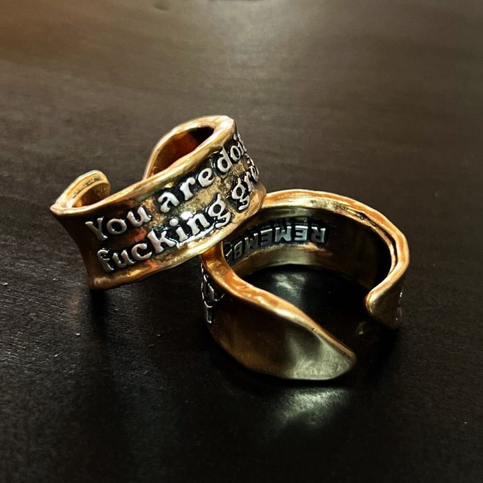 You Are Doing F*cking Great Remember Adjustable Ring